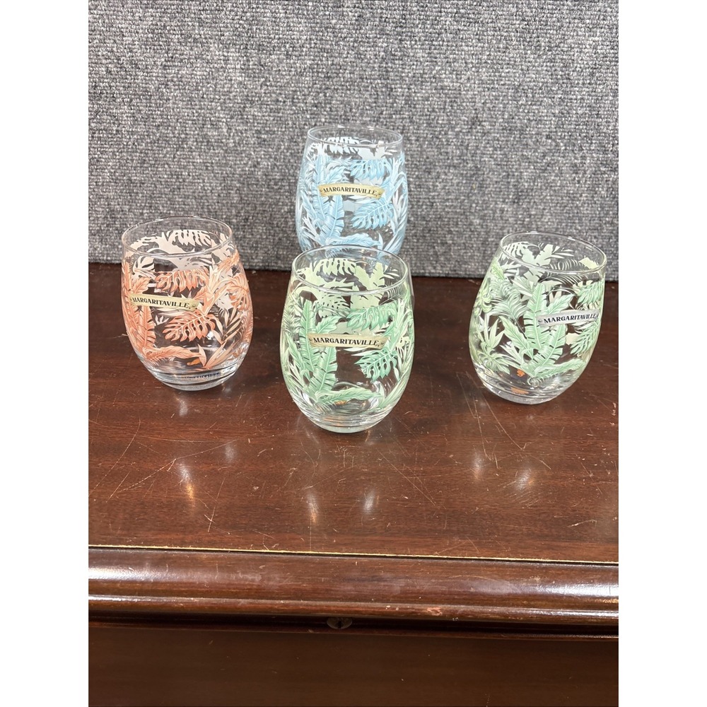 4~Jimmy Buffet Margaritaville~Stemless Wine Glasses~20 oz‎ Barware